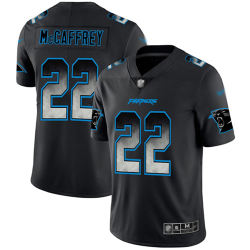 Carolina Panthers Limited Black Men Christian McCaffrey Jersey NFL Football #22 Smoke Fashion->women nfl jersey->Women Jersey